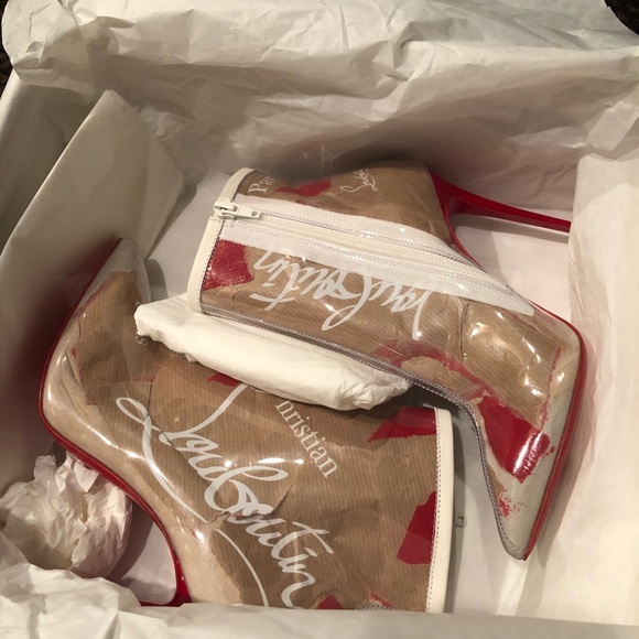 Christian Louboutin So Kate Booty 100mm PVC/Loubikraft/Pat - Picture 2 of 13